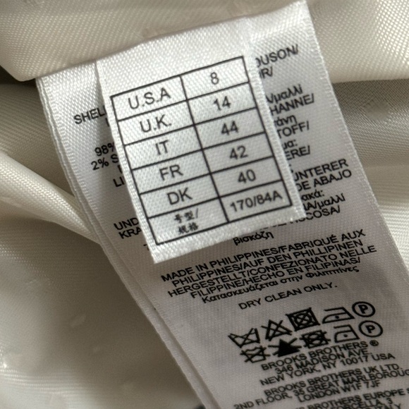 Brooks Brothers Red Fleece Wool Tollegno 1900 Pinstripe Suit Jacket Women's 8 - Picture 10 of 12